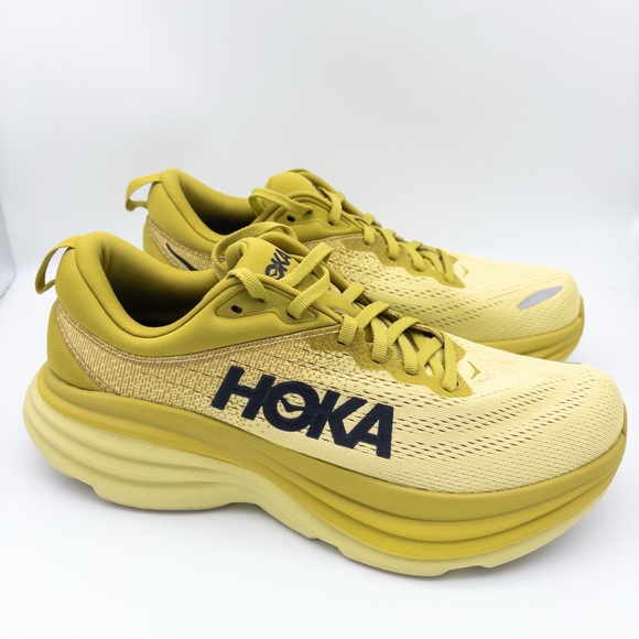 Hoka Bondi 8 Size 9 Yellow Running Shoes 1127952 Golden Lichen/Celery Root - Picture 2 of 12